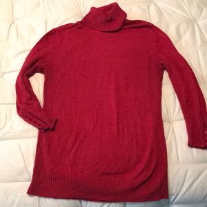Express red turtleneck with 3/4 sleeves
